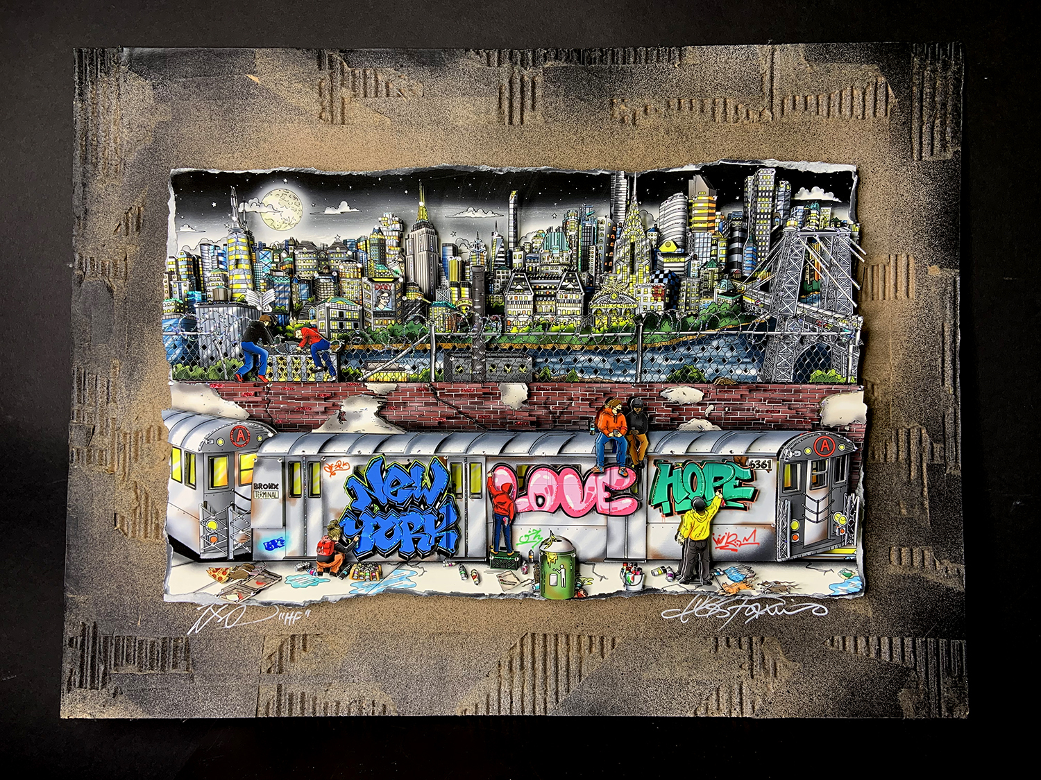 Charles Fazzino Tagging the Subway (CC) (Framed)
